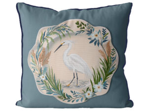 The Aviary Table Egret Exclusive Cushion Cover Choice of Cotton or Luxury Velvet