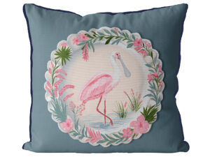 The Aviary Table Spoonbill Exclusive Cushion Cover Choice of Cotton or Luxury Velvet