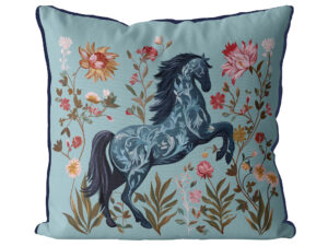 Midnight Stallion Exclusive Cushion Cover Choice of Cotton or Luxury Velvet