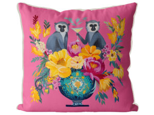 Monkey Lemon Fizz Exclusive Cushion Cover Choice of Cotton or Luxury Velvet