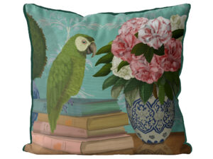 Parlour Parrot Bloom Exclusive Cushion Cover Choice of Cotton or Luxury Velvet