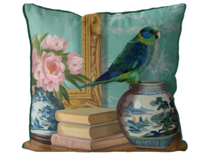 Parlour Parrot Vase Exclusive Cushion Cover Choice of Cotton or Luxury Velvet
