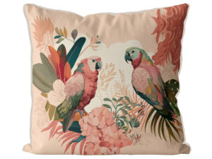 Parlour Parrot Bloom Exclusive Cushion Cover Choice of Cotton or Luxury Velvet