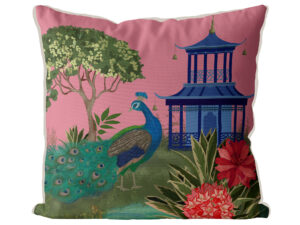 The Peacock House Garden Pavilion Exclusive Cushion Cover Choice of Cotton or Luxury Velvet