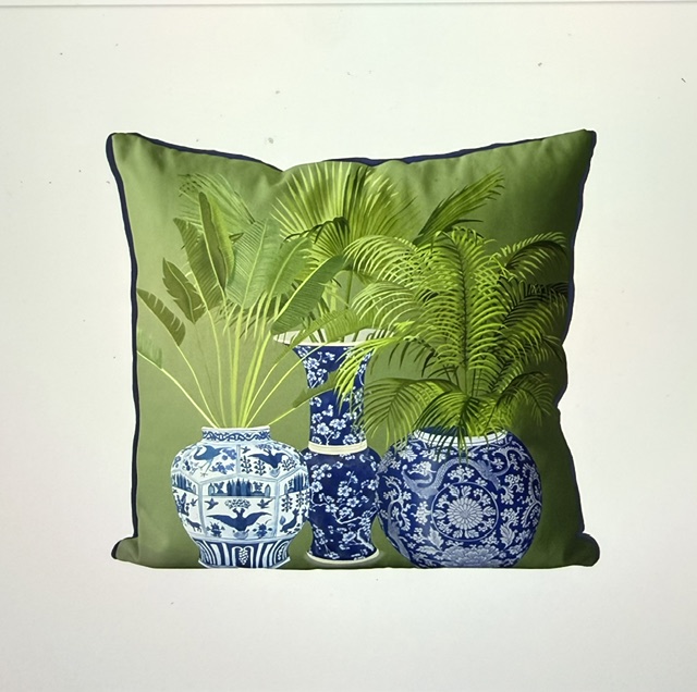 Chinoiserie Vase Trio 4, Cushion Cover